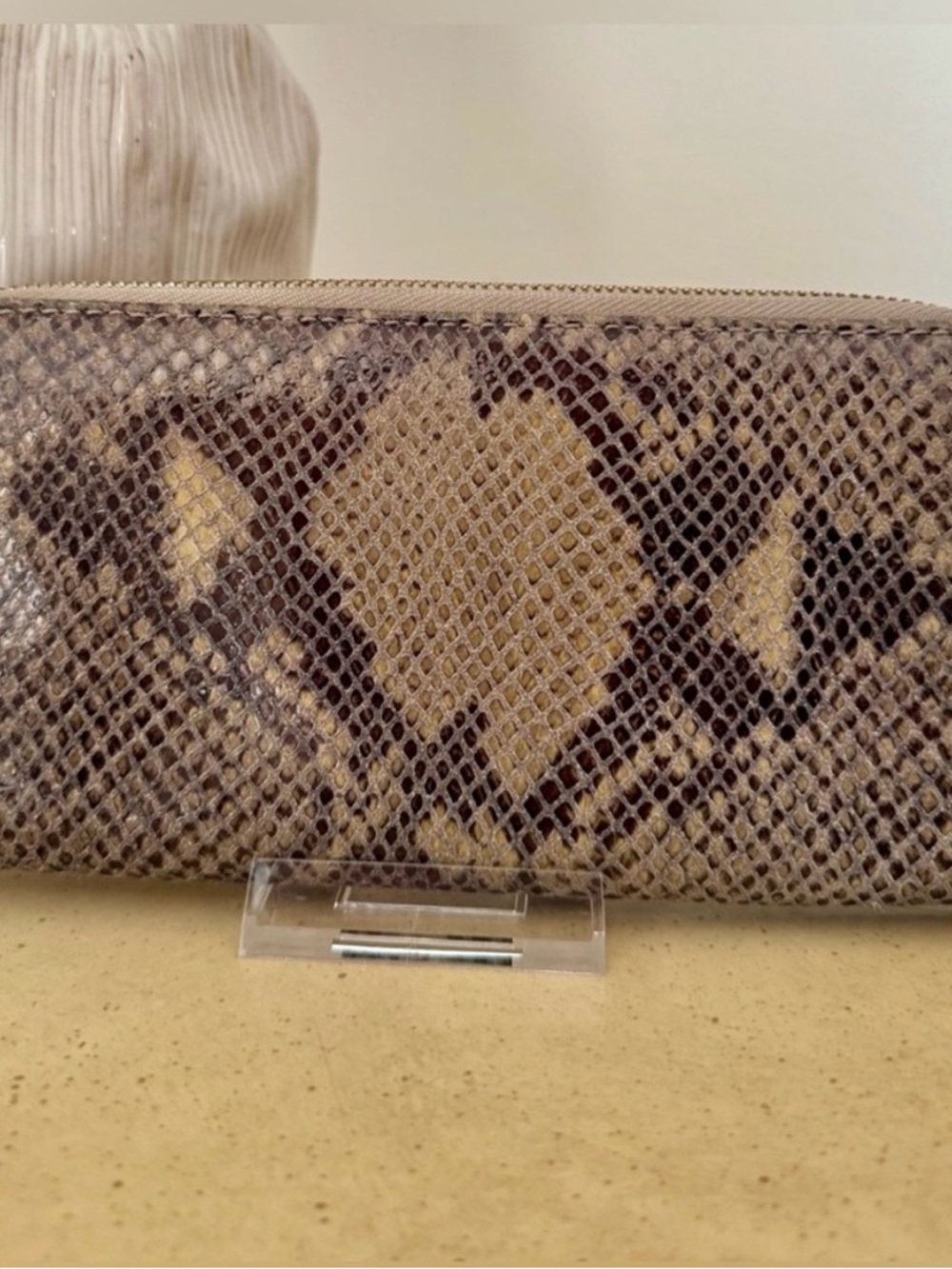 Michael Kors Tan Snake Print Wallet - Picture 3 of 14